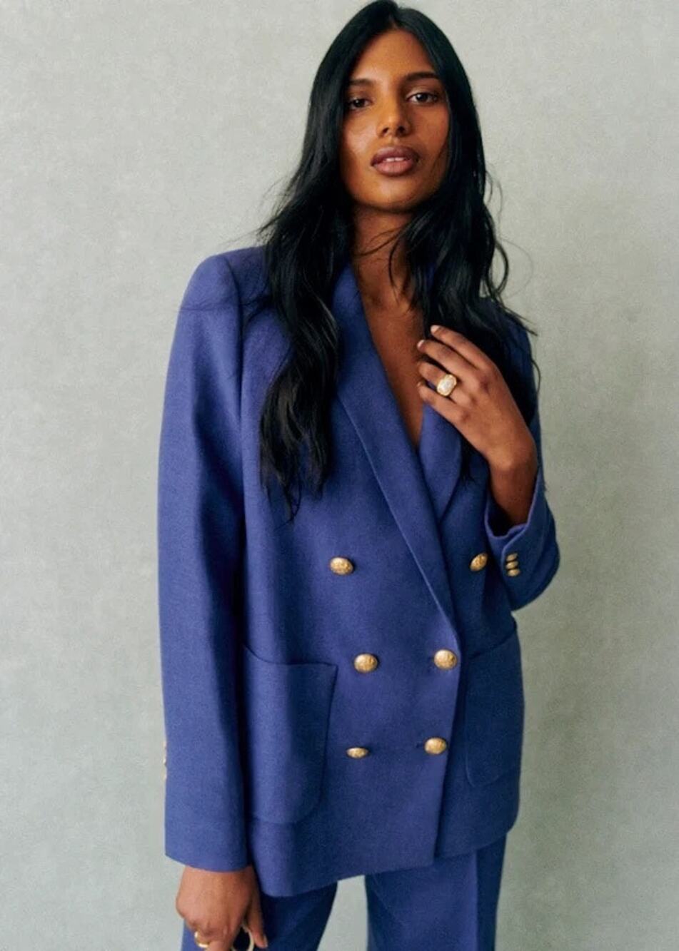 Sezane Michele Jacket Blazer in Purple size 46 US XL